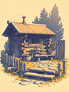 一座木屋图片