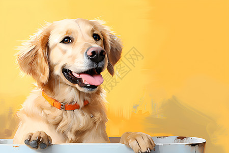 金毛素材快乐的狗狗背景