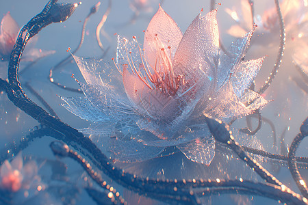 璀璨的水晶花朵图片