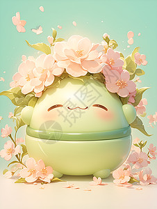 花冠绿碗背景图片