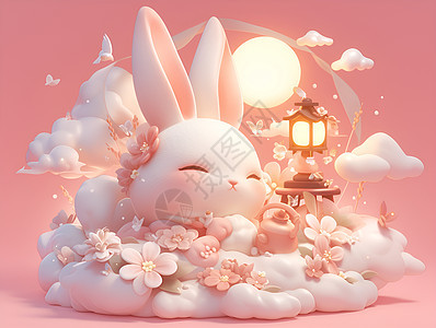 梦幻中的小兔子图片