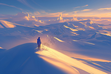 北极之光照耀旅行者图片