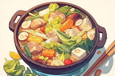 美味的食物火锅插图图片