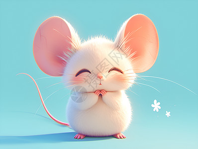 可爱的白色老鼠图片