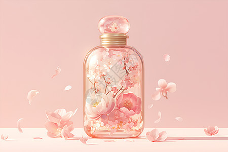 玻璃瓶中的花朵图片