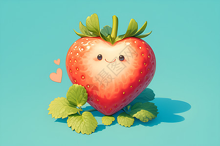 可爱的草莓插画背景图片