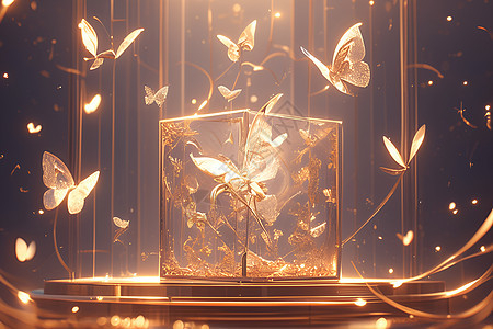金色梦境蝴蝶图片