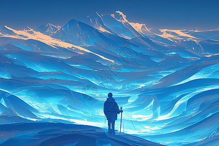 冰面上的探险家图片