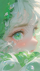 绿色瞳孔的女孩图片