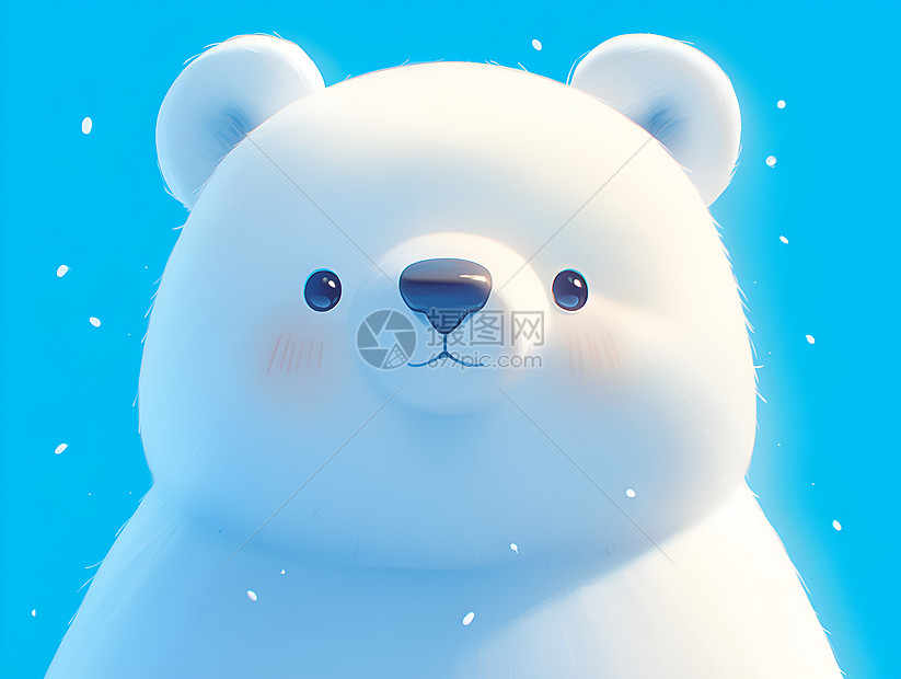 蓝色背景上的北极熊图片