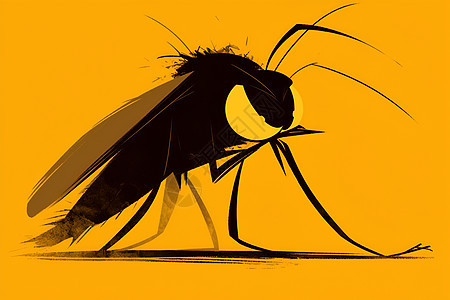设计的蚊子昆虫插画图片