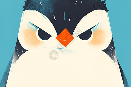 表情严肃的企鹅图片