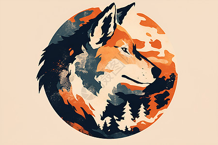 设计的狐狸徽标插画图片