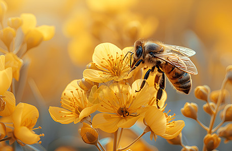 野花与蜜蜂图片
