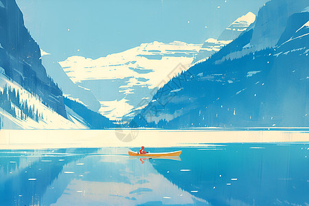 安静的冬日湖景图片