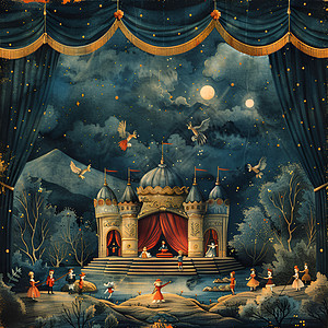 童话剧场城堡舞台高清图片