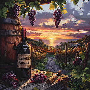 阳光下的葡萄庄园图片