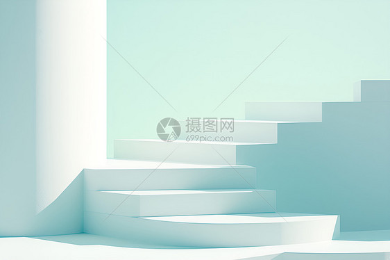 房间里的白色楼梯图片