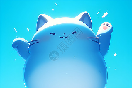 蓝猫卡通形象背景图片