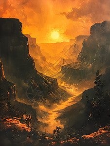 黄金般辉煌的大峡谷图片