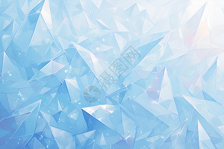 蓝色几何玻璃元素背景图片