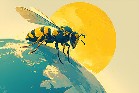 地球中的蜜蜂图片