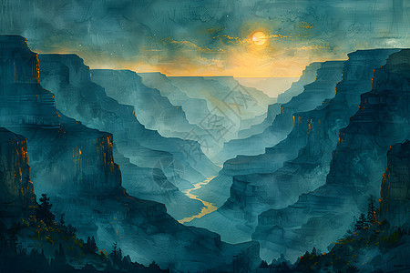 宏伟峡谷中的日出图片