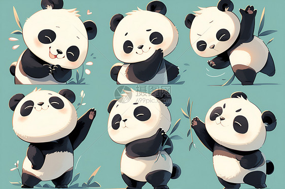 熊猫的可爱表情合集图片