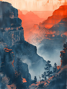 神秘晨光下的大峡谷图片