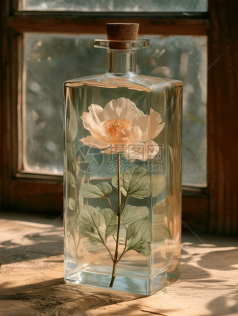 玻璃瓶中的花图片
