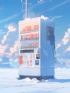 冰雪奇景中的自动贩卖机图片