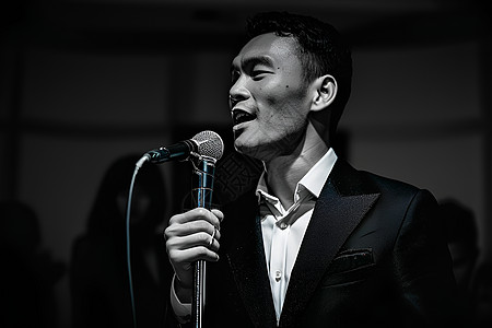 唱歌的男人背景图片