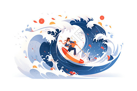 冲浪高手在巨浪中展现技巧与风采图片
