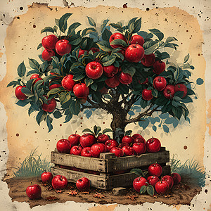 一棵苹果树图片