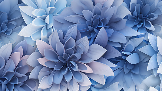 清冷的蓝色花朵图片