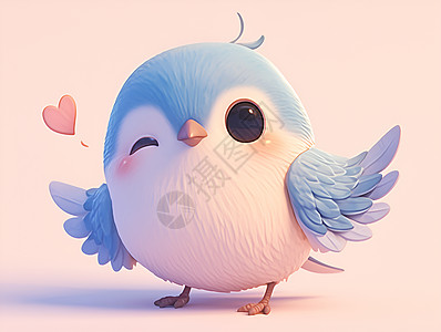 可爱的蓝色小鸟高清图片