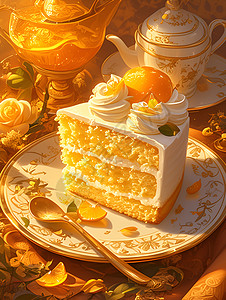 阳光下的蛋糕图片