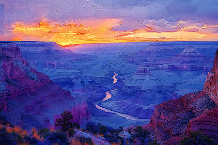 日出奇幻峡谷图片