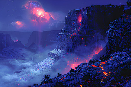 峡谷火山风景图片