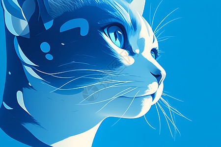 蓝猫轮廓图片