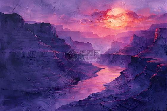 紫灵峡谷日出图片