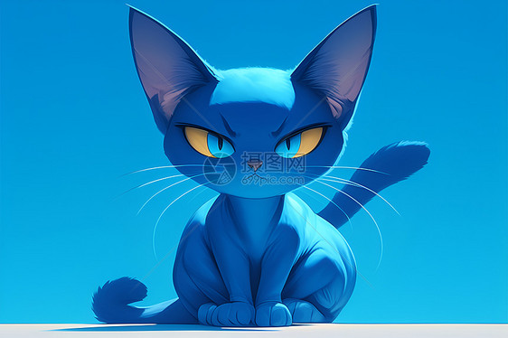 蓝色猫咪图片