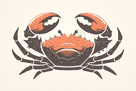 螃蟹卡通图标背景图片