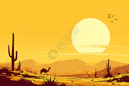 黄昏下的沙漠奇观图片