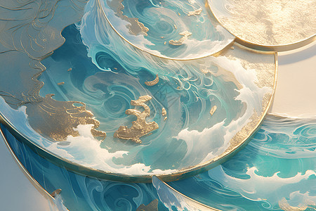 金色的海浪漩涡图片