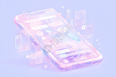 粉色透明的手机图片