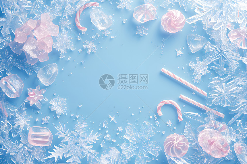 美味的雪花糖果图片