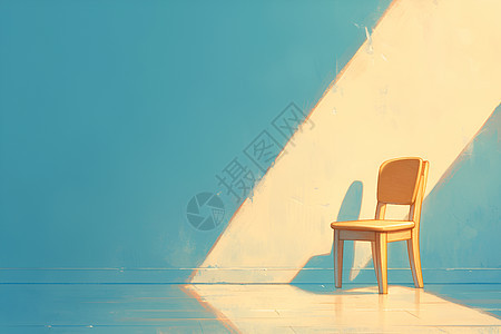 阳光映照下静谧的木椅图片