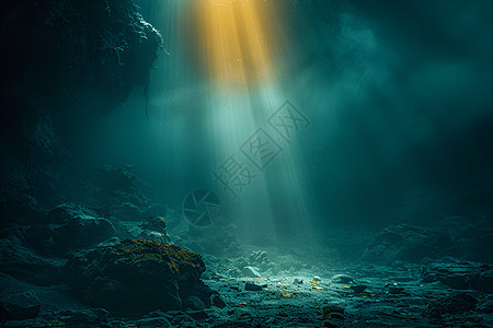 水下的光束图片