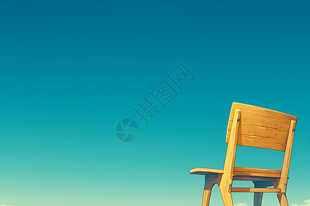 宁静天空下的木椅图片